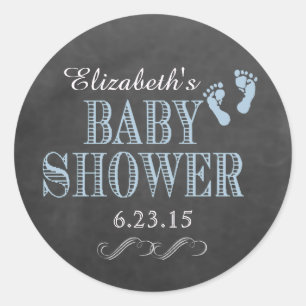 Chalkboard Baby shower-personaliseer de kleur Ronde Sticker
