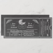 Chalkboard  Baby shower Ticket Invitation Kaart (Voorkant / Achterkant)