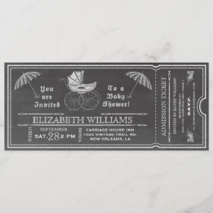 Chalkboard Baby shower Ticket Invitation Kaart