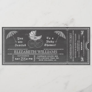 Chalkboard Baby shower Ticket Invitation Kaart