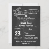 Chalkboard Baby shower Zebra Bow Chic Invitations (Devant)