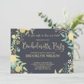 Chalkboard Bachelorette Party Invitations Wreath (Debout devant)