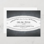 Chalkboard Badge Save-the-Date Card Save The Date (Voorkant / Achterkant)
