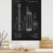 Chalkboard Banjo Patent Poster (Keuken)