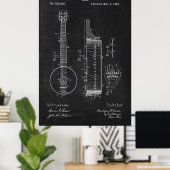 Chalkboard Banjo Patent Poster (Thuiskantoor)