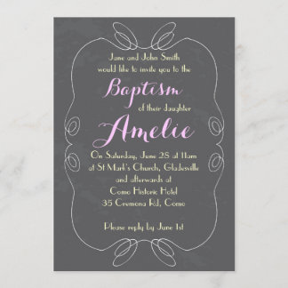 Chalkboard Baptism Christening Invitations Kaart