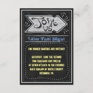 CHALKBOARD Bar Mitzvah Uitnodigingskaart Kaart