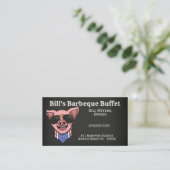 Chalkboard Barbecue Varken Illustratie Visitekaart Visitekaartje (Staand voorkant)