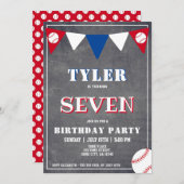 Chalkboard Baseball Anniversaire Invitation Annive (Devant / Derrière)