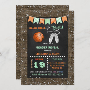 Chalkboard Basketball of Ballet Gender onthullen Kaart