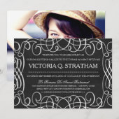 Chalkboard Bat Mitzvah Invites Kaart (Voorkant / Achterkant)