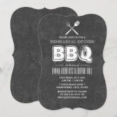  Chalkboard BBQ Rehearsal Dinner Kaart (Voorkant / Achterkant)