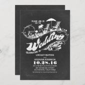 Chalkboard Beach bruiloft uitnodigingen (Voorkant / Achterkant)