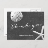  Chalkboard Beach Theme Wedding Dank u Briefkaart (Voorkant / Achterkant)
