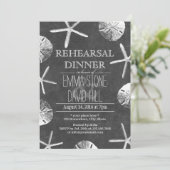 Chalkboard Beach Theme Wedding Rehearsal Dinner Kaart (Staand voorkant)