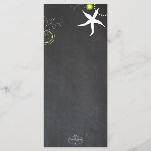 Chalkboard Beach Wedding Celebration Menu (Dos)