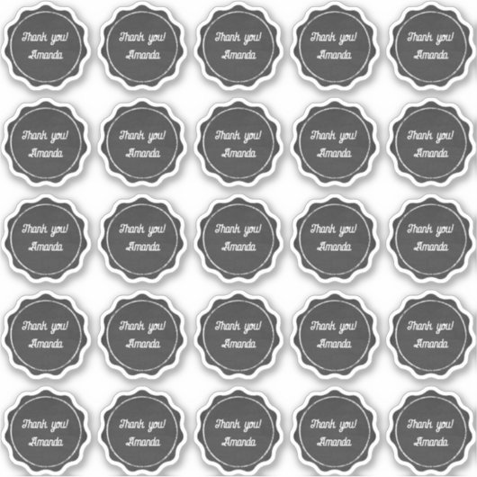 Chalkboard bedankt je voor je naamlabels sticker (Voorkant)