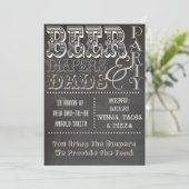 Chalkboard Beer Diapers en Dads Baby shower Kaart (Staand voorkant)