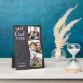 Chalkboard Best DAD Ever Custom 3 Photo Collage Fotoplaat (Zijkant)