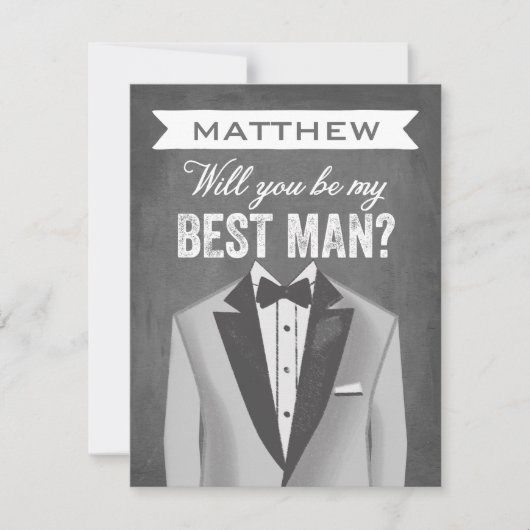 Chalkboard Best Man | Groomsman Kaart (Voorkant)