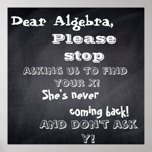 chalkboard " beste algebra " - ontwerp poster (Voorkant)