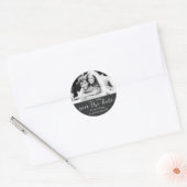 Chalkboard BEWAART DATE Chalk Weddenfoto Ronde Sticker (Envelop)