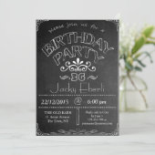 Chalkboard Birthday Celebration Invitation Kaart (Staand voorkant)