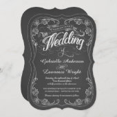 Chalkboard Bistro Art Wedding Invitations Kaart (Voorkant / Achterkant)