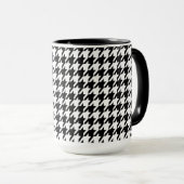 Chalkboard Black Houndstooth Mok (Voorkant rechts)