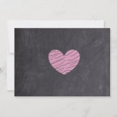 Chalkboard Black & Pink Photo Wedding Invitations Kaart (Achterkant)