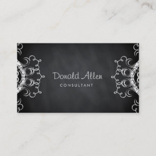 Chalkboard Black  Professional Damask Visitekaartje