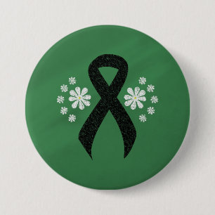 Chalkboard Black Ribbon Ronde Button 7,6 Cm