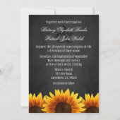 Chalkboard Black Sunflower Wedding Invitting Kaart (Achterkant)