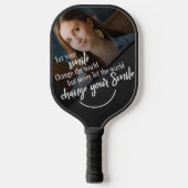 Chalkboard Black White Inspirerend Quote Foto Pickleball Paddle (Voorkant)