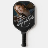 Chalkboard Black White Inspirerend Quote Foto Pickleball Paddle (Achterkant)