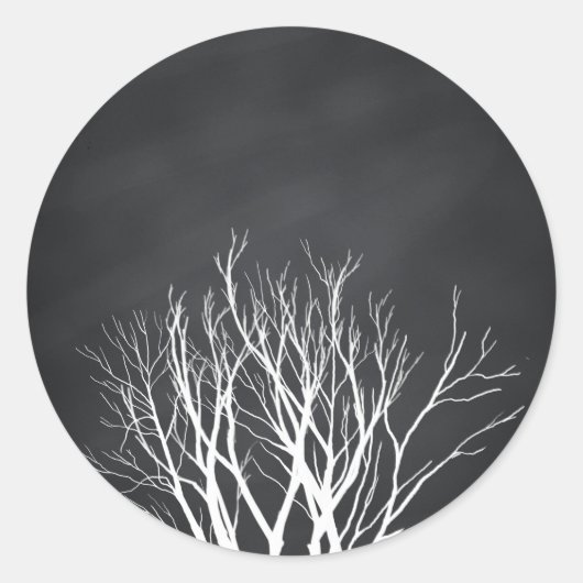 Chalkboard Blackboard Blank Tree Aanpassen Ronde Sticker (Voorkant)