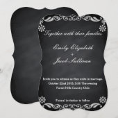 Chalkboard Blackboard Geïnspireerd huwelijk Save The Date (Voorkant / Achterkant)