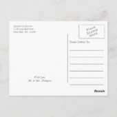 Chalkboard blad bruiloft dank u briefkaart (Achterkant)