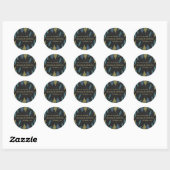 Chalkboard blad bruiloft gunst ronde sticker (Vel)