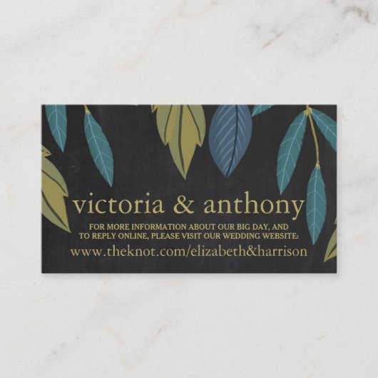 Chalkboard blad bruiloft website invoegen informatiekaartje (Voorkant)