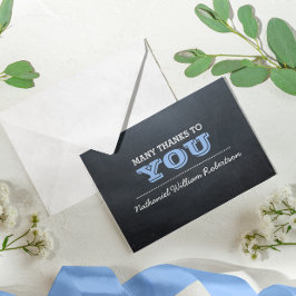 Chalkboard Blauw Bevestiging Dank u Nota Bedankkaart
