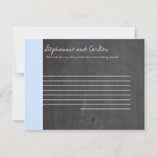 Chalkboard Blauw Bruiloft Advies Kaart