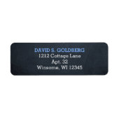 Chalkboard blauw gepersonaliseerd etiket (Voorkant)