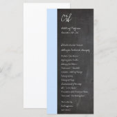 Chalkboard blauwe bruiloft programma's (Voorkant / Achterkant)