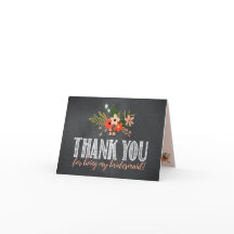 Chalkboard Bloemen Bruidsmeisje Dank u