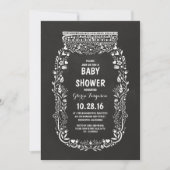 Chalkboard Bloemmetselaar Jar Rustiek baby shower Kaart (Voorkant)
