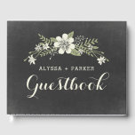 Chalkboard Bloom Mariage livre d'invité<br><div class="desc">Un livre d'hôtes élégant et personnalisé,  parfait pour se souvenir de vos célébrations spéciales. Design par Berry Berry Sweet. Visitez notre site Web à www.berryberrysweet.com pour obtenir des articles de papeterie modernes et des cadeaux personnalisés. La couleur Arrière - plan est modifiable.</div>