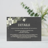 Chalkboard Blooms Bruiloft Enclosure Kaarten (Staand voorkant)
