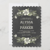 Chalkboard Blooms Invitations de mariage (Devant)