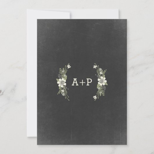 Chalkboard Blooms sparen de Datumkaarten Save The Date (Achterkant)